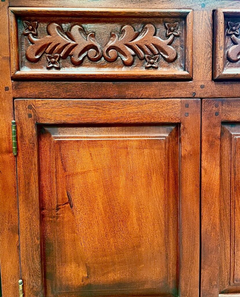 close up of small entrance cabinet